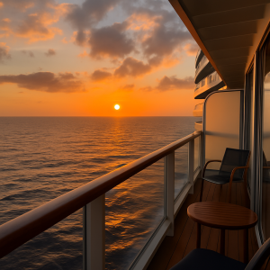Sunset on Norwegian Viva Balcony